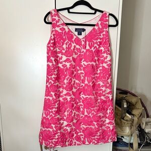 Vineyard Vines Kentucky Derby Shift Dress Run for the Roses 100% Silk Sz 12